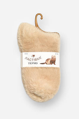 Шкарпетки жіночі норка бежевого кольору р.37-41 207935T Безкоштовна доставка