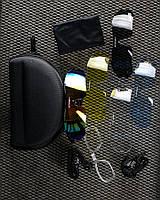 Окуляри тактичні OAKLEY (5 лінз) з поляризацією Чорні