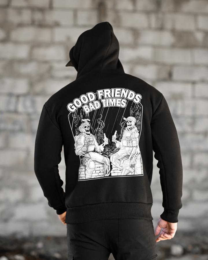 Мілітарі худі на флісі GENESIS Friends black, фото 1