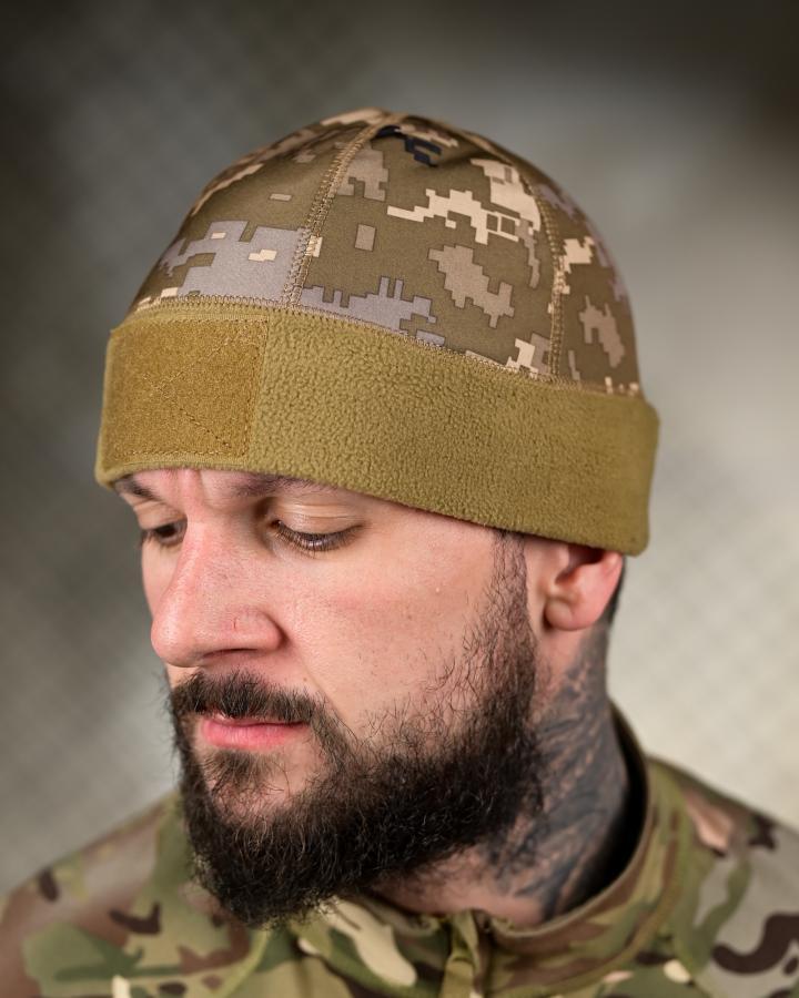 Флісова шапка докерка піксель