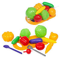 Набір дитячий "Дощечка з овочами " 010/6 (10) "BAMSIC", розмір - 31х19х14 см, овочі, аксесуари, в сітці