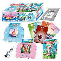 Картридер Знань 84499 (60) "WToys", 2 кольори, ОЗВУЧУВАННЯ УКРАЇНСЬКОЮ МОВОЮ, USB-кабель, регулювання гучності, 112 карток, 224