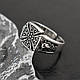 Каблучка срібляста чоловіча мальтійський хрест з візерунками ретро титанова сталь регульована IgnisFlos567, фото 4