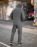 Чоловічий зимовий костюм RENGER grey з капюшоном дайвінг-спорт на велюрі ВТ6812 ТМ, фото 5
