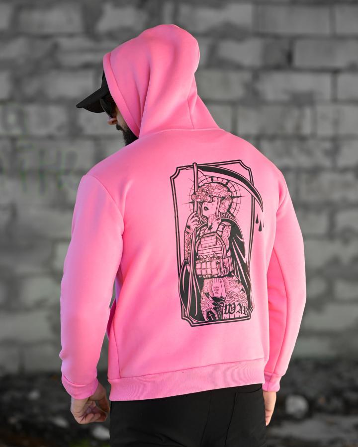 Мілітарі худі на флісі GENESIS з принтом дівчина outdoor pink ВТ6847 ТМ, фото 1