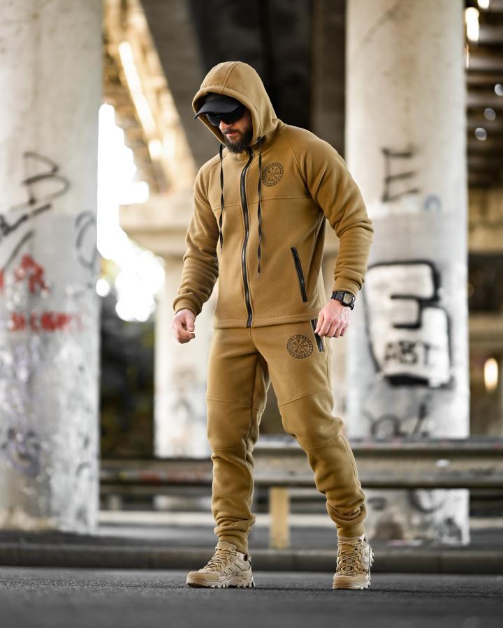 Чоловічий зимовий костюм з щільного флісу з принтом руни ТМ, фото 1