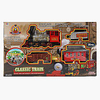 Залізниця 158 (6) 26 елементів, підсвічування, звук, парогенератор, довжина рейок 450см, 3 вагони, в коробці