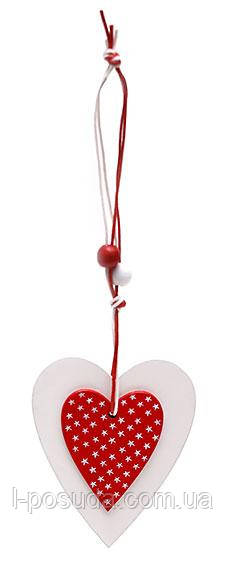 Набір ялинкових іграшок сердечка 2 шт., фото 1