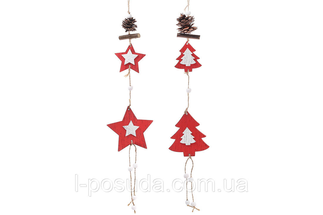 Новорічна прикраса 50 см зі святковим декором 2 дизайну, фото 1