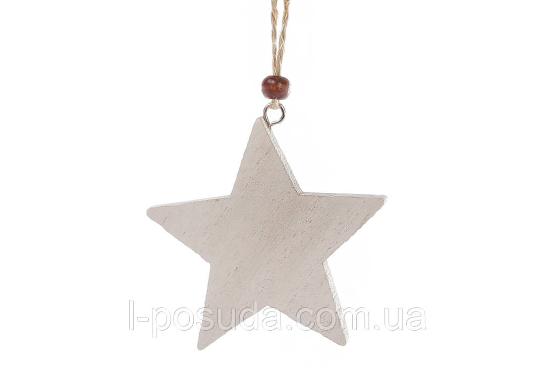 Зірки новорічні білі 7см на ялинку 6шт., фото 1