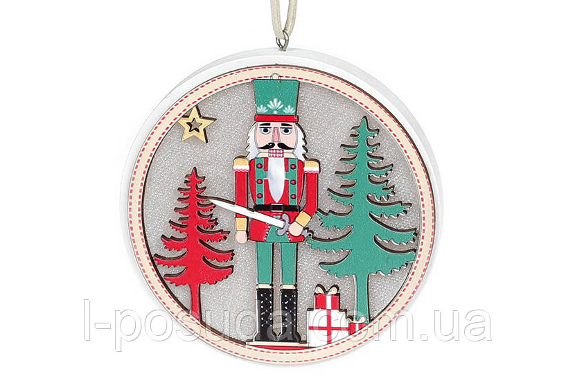 Ялинкова прикраса Лускунчик зі світлодіодом 12 см, фото 1