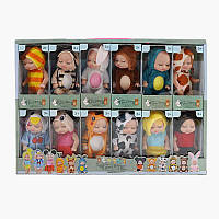 Набір пупсів 232-1 (36/2) ЦІНА ЗА 12 ШТУК В БЛОЦІ, висота 11,5см, рухливі кінцівки, знімний одяг, в коробці