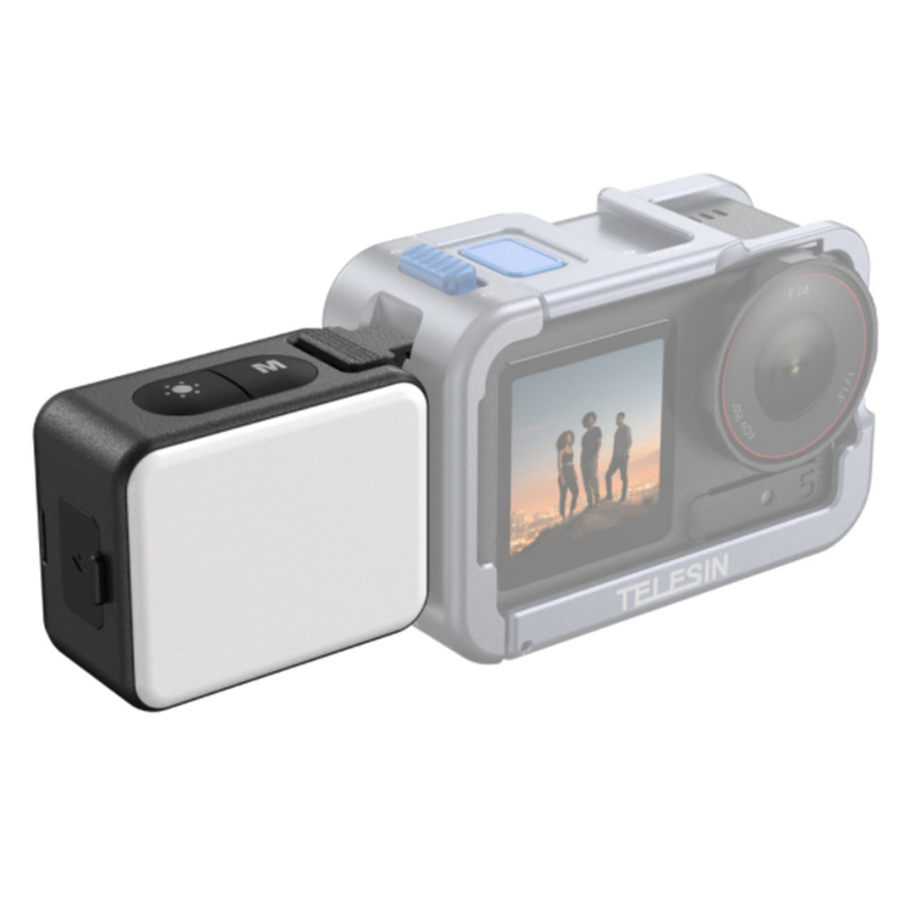 Накамерне світло для Action 5 Pro/4/3 швидкознімне IPX5 CRI 95+ Telesin S5-BGD-08-TDJ, фото 1