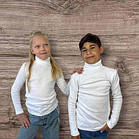 Гольф детский и подростковый белый , водолазка мальчику девочке тёплая осень зима однотонная белого цвета 9 10 11 12 13 14 лет