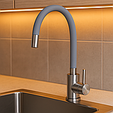 Змішувач для кухні з гнучким виливом  Сірий (Чехія), фото 5