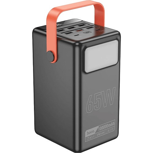 Зовнішній акумулятор (павербанк) Hoco DB03 Max Centurion 100000mAh 65W Black, фото 1