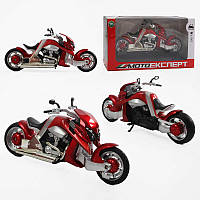 Мотоцикл BG 14-741 (48/2) "Мото Експерт", металопластик, масштаб 1:12, прогумовані колеса, підсвічування, звук, амортизація,