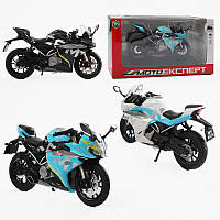 Мотоцикл BG 36-480 (48/2) "Мото Експерт", 3 кольори, металопластик,  масштаб 1:12, прогумовані колеса, підсвічування, звук,