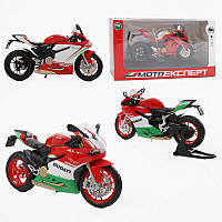 Мотоцикл BG 61-477 (48/2) "Мото Експерт", 2 види, металопластик, масштаб 1:12, прогумовані колеса, підсвічування, звук,