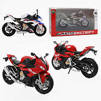 Мотоцикл BG 63-620 (48/2) "Мото Експерт", 2 кольори, металопластик, масштаб 1:12, прогумовані колеса, підсвічування, звук,