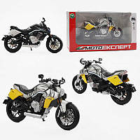 Мотоцикл BG 84-755 (48/2) "Мото Експерт", 2 кольори, металопластик, масштаб 1:12, прогумовані колеса, підсвічування, звук,