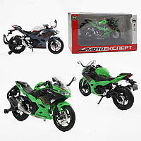 Мотоцикл BG 90-501 (48/2) "Мото Експерт", 2 кольори, металопластик, масштаб 1:12, прогумовані колеса, підсвічування, звук,