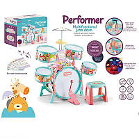 Барабанна установка Q 532 B (4) звук, підсвічування, мелодії, режим караоке, мікрофон, підключення до телефону, піаніно, палички,