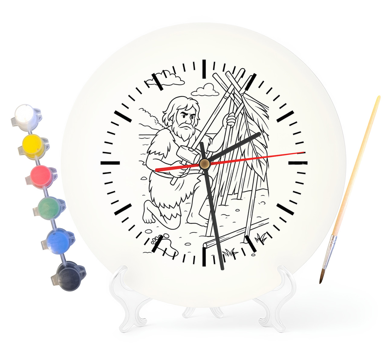 Дитячий набір для творчості годинник-розмальовка Робінзон Крузо (за мотивами книги Данієля Дефо) 30 см (Г0005), фото 1