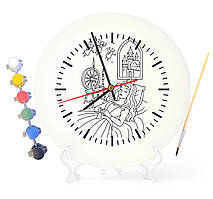 Дитячий набір для творчості годинник-розмальовка Спляча красуня (за мотивами казки Шарля Перро) 30 см (Г0007)