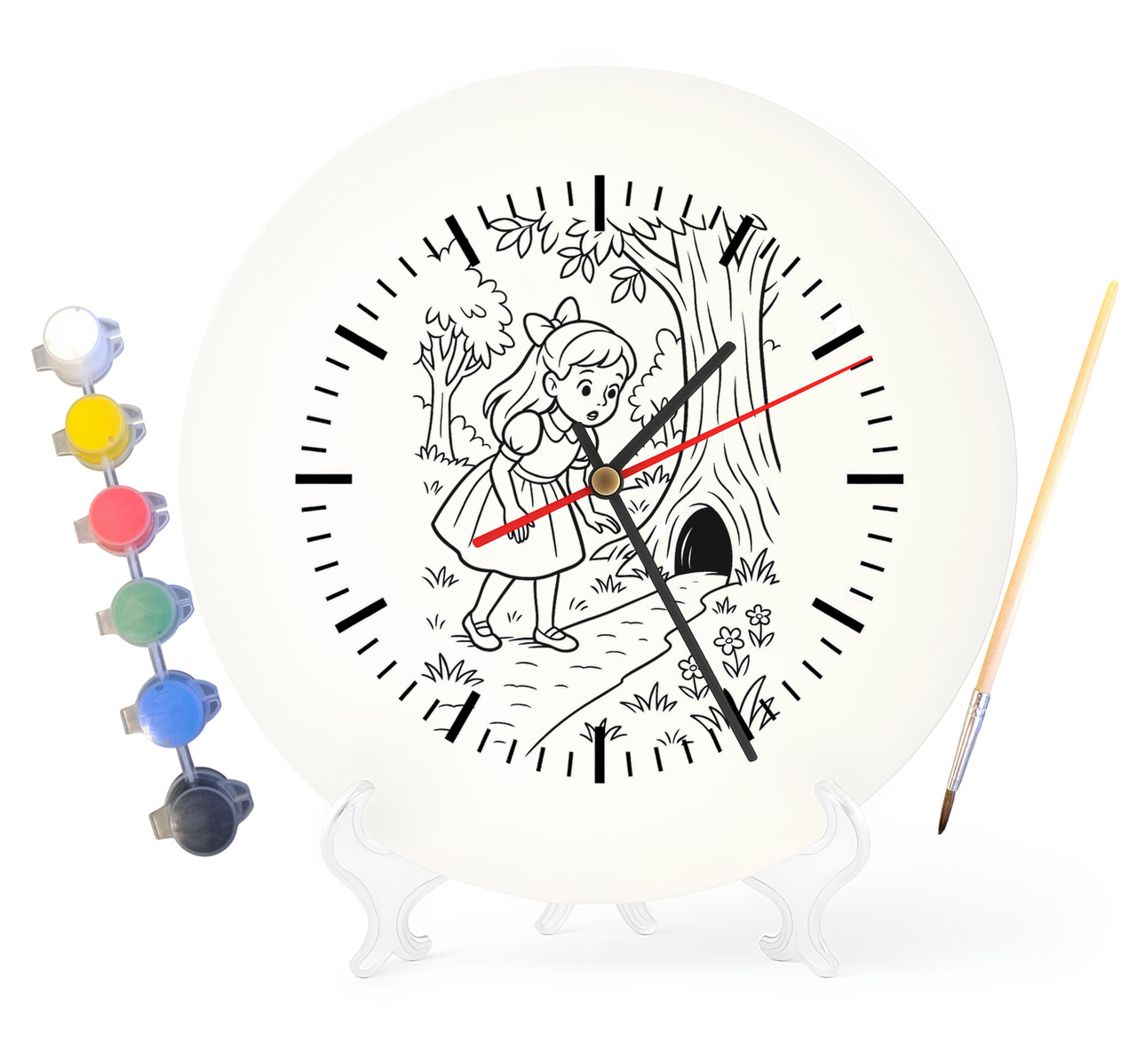 Дитячий набір для творчості годинник-розмальовка Аліса в Країні Чудес (Льюїс Керрол) 30 см (Г0008), фото 1
