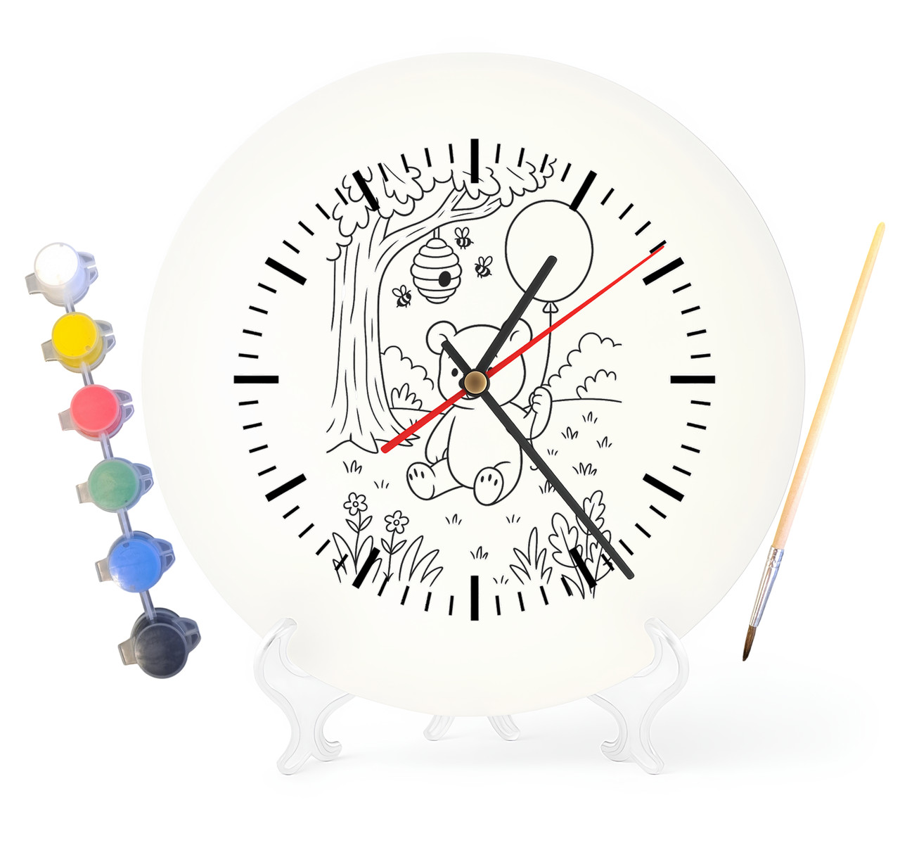 Дитячий набір для творчості годинник-розмальовка Вінні-Пух (за мотивами повісті Алана Мілна) 30 см (Г0009), фото 1