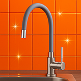 Змішувач для кухні з гнучким виливом  Сірий (Чехія), фото 2