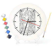 Дитячий набір для творчості годинник-розмальовка Білосніжка (за мотивами казки братів Грімм) 30 см (Г0014)