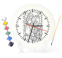 Дитячий набір для творчості годинник-розмальовка Білосніжка (за мотивами казки братів Грімм) 30 см (Г0015)