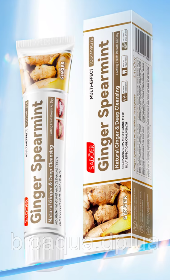 Зубна паста з імбірем та м'ятою SADOER Ginger Spearmint, 100 мл