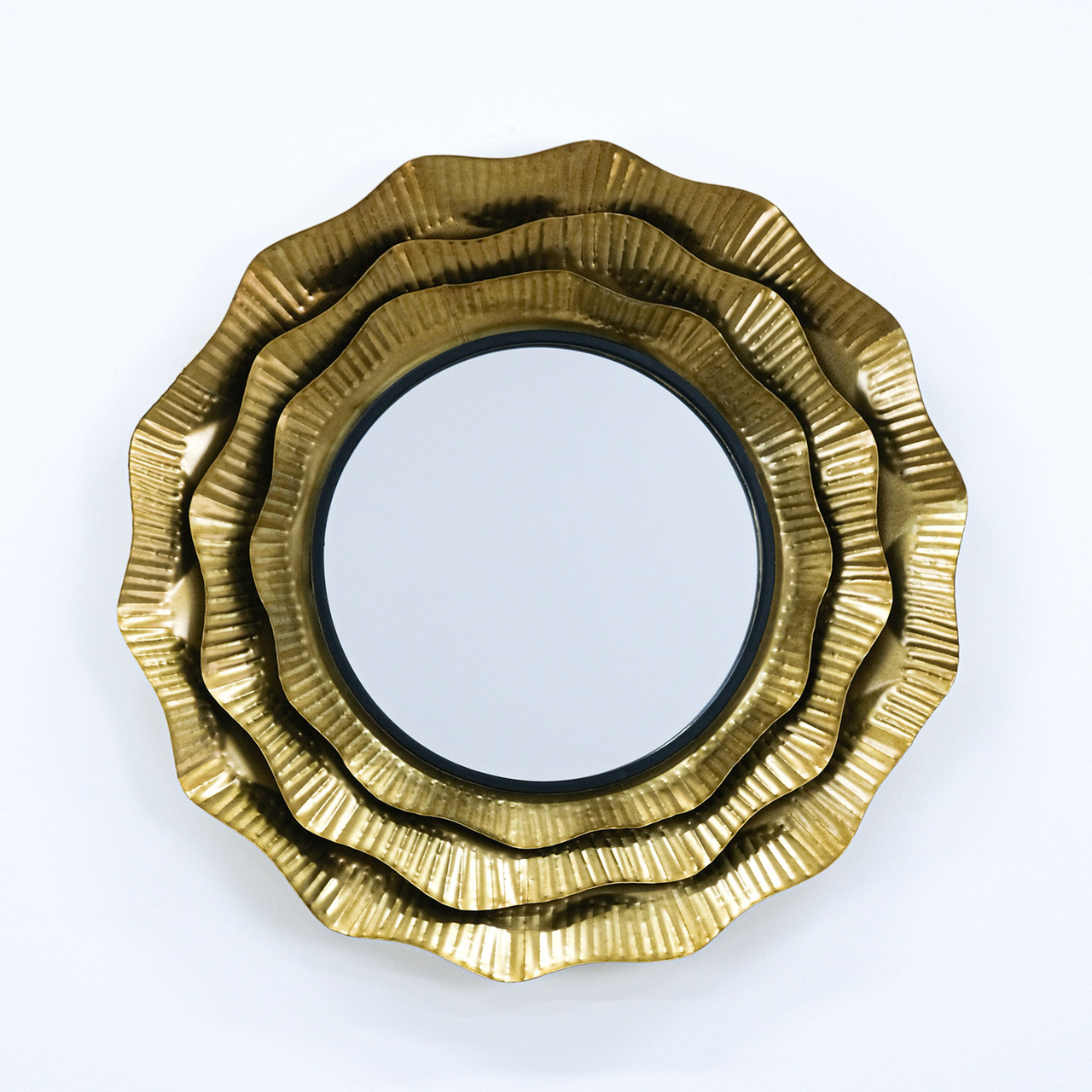 Настінне дзеркало з широкою рамою з металу d60 см, фото 1