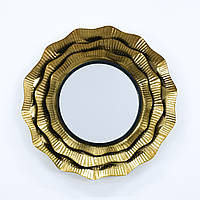 Настінне дзеркало з широкою рамою з металу d60 см