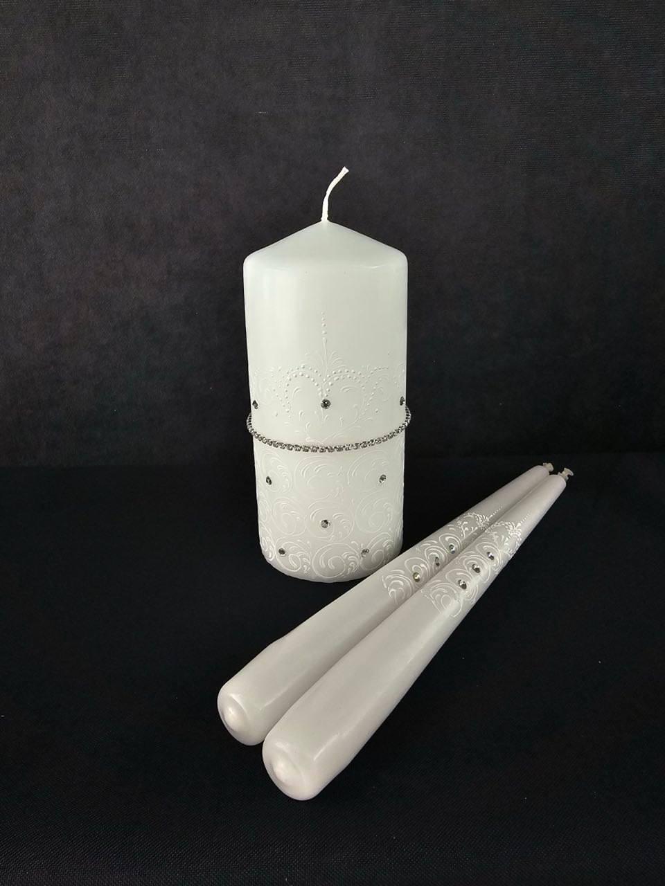 Набір весільних свічок Візерунки, 3 шт, фото 1