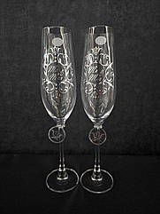 Весільні келихи Mr & Mrs срібло, 2 шт