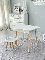 Дитячий столик-тучка з відкидним верхом 54х68х50, стіл для дитячої кімнати, білий, фото 2