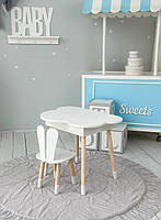 Дитячий столик-тучка з відкидним верхом 54х68х50, стіл для дитячої кімнати, білий, фото 3