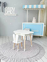 Дитячий столик-тучка з відкидним верхом 54х68х50, стіл для дитячої кімнати, білий, фото 7