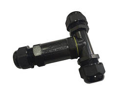 З'єднувач кабельний ЗК-М685-T 2P 24А 0,5-2,5 IP68 герметичний Т-подібний