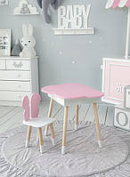 Дитячий столик-тучка з відкидним верхом 54х68х50, стіл в дитячу, рожевий, фото 4