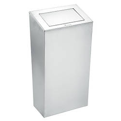 Корзина сміттєва настінна з нержавіючої сталі біла 38 л для ТРЦ АЗС ресторанів