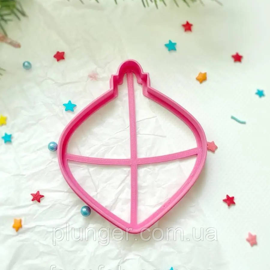 Вирубка для пряника Ялинкова іграшка 10 см, фото 1