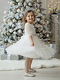 Сукня святкова для дівчинки Сніжинка Біле . Пишна святкова сукня для дівчинки Фатинова сукня, фото 2