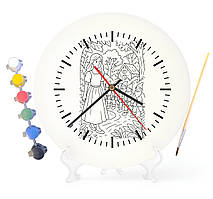 Дитячий набір для творчості годинник-розмальовка Білосніжка та семеро гномів (за мотивами казки братів Грімм) 30 см (Г0016)