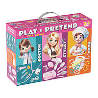 Дитячий ігровий подарунковий набір 3 в 1 "Play&pretend" 2277TXK лікар, стиліст, кухар