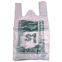 Пакет Долар для продуктів, доларовий пакет майка для супермаркетів 27х50 (10мкм) (100шт/уп)